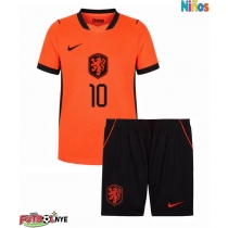 Camiseta Países Bajos Memphis Depay #10 Primera Equipación para niños Mundial 2026 manga corta (+ pantalones cortos)
